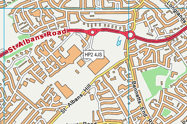 The Gym Group (Hemel Hempstead) map (HP2 4JS) - OS VectorMap District (Ordnance Survey)