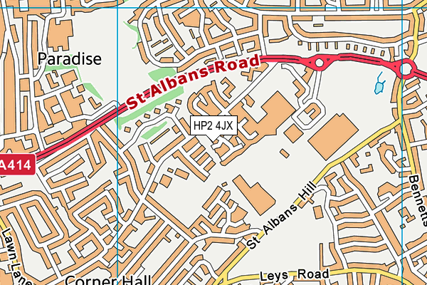 HP2 4JX map - OS VectorMap District (Ordnance Survey)