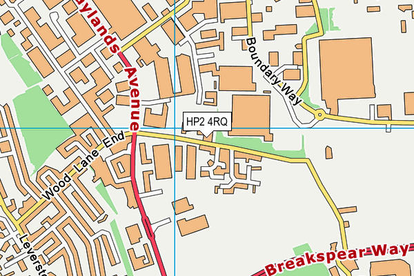 HP2 4RQ map - OS VectorMap District (Ordnance Survey)