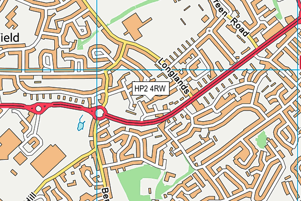 HP2 4RW map - OS VectorMap District (Ordnance Survey)