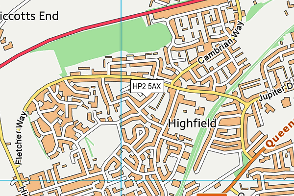 HP2 5AX map - OS VectorMap District (Ordnance Survey)