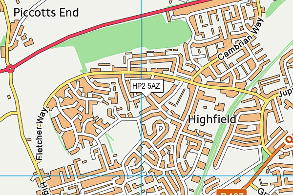 HP2 5AZ map - OS VectorMap District (Ordnance Survey)