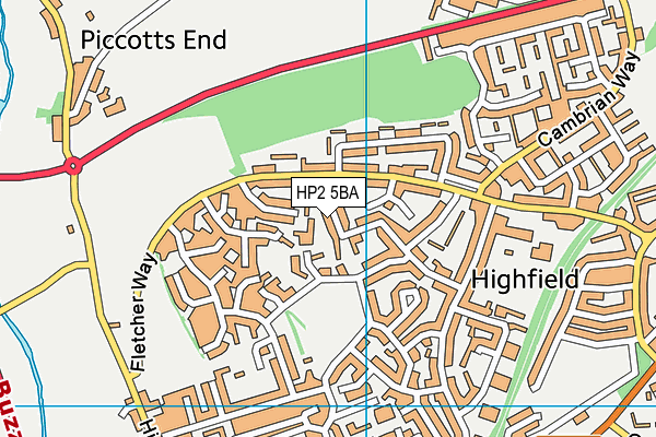 HP2 5BA map - OS VectorMap District (Ordnance Survey)