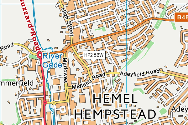 HP2 5BW map - OS VectorMap District (Ordnance Survey)