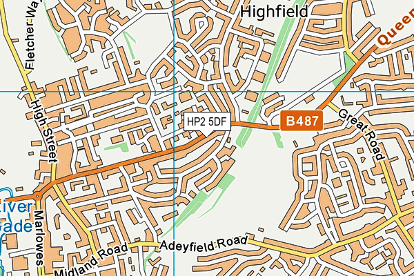HP2 5DF map - OS VectorMap District (Ordnance Survey)