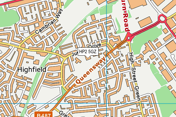 HP2 5GZ map - OS VectorMap District (Ordnance Survey)