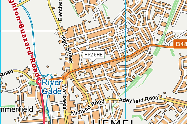 HP2 5HE map - OS VectorMap District (Ordnance Survey)