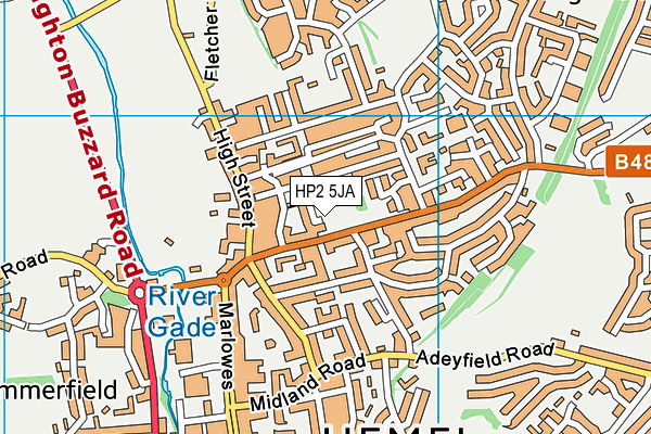 HP2 5JA map - OS VectorMap District (Ordnance Survey)