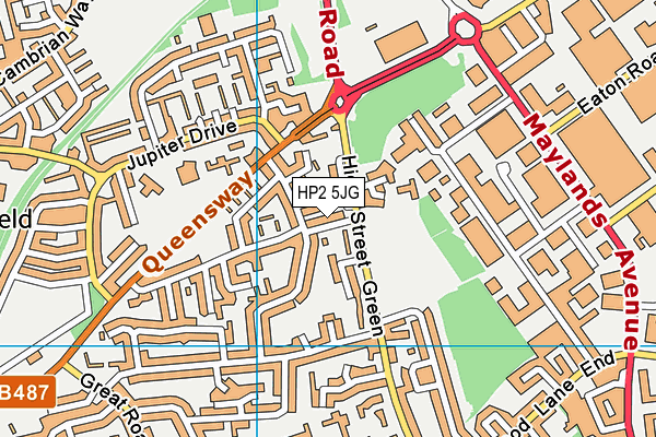 HP2 5JG map - OS VectorMap District (Ordnance Survey)