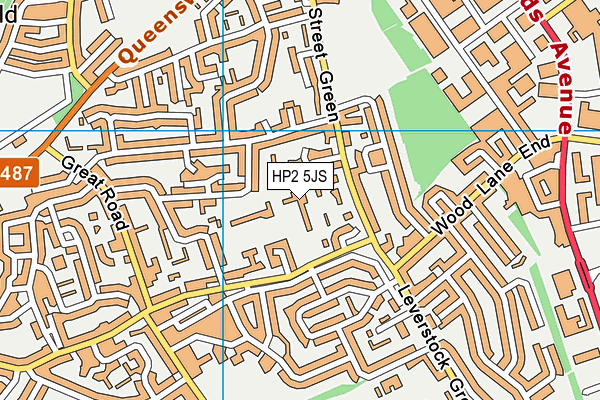 HP2 5JS map - OS VectorMap District (Ordnance Survey)