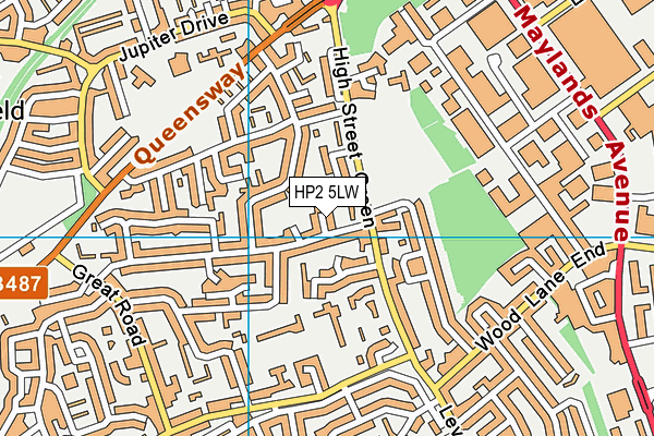 HP2 5LW map - OS VectorMap District (Ordnance Survey)