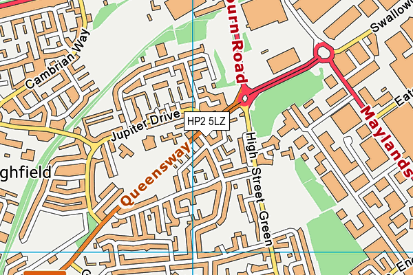 HP2 5LZ map - OS VectorMap District (Ordnance Survey)