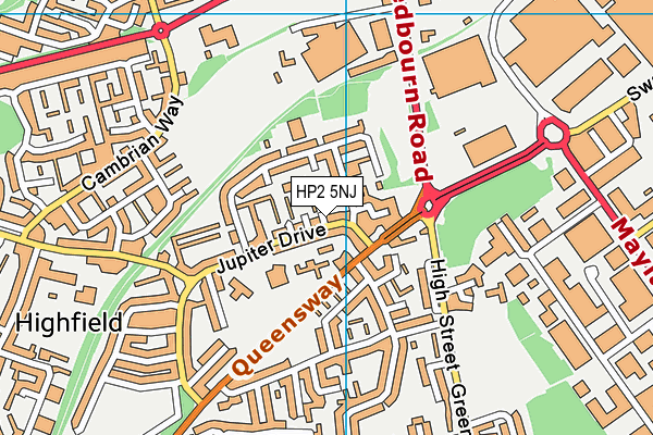 HP2 5NJ map - OS VectorMap District (Ordnance Survey)