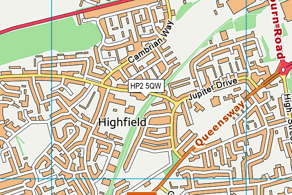 HP2 5QW map - OS VectorMap District (Ordnance Survey)