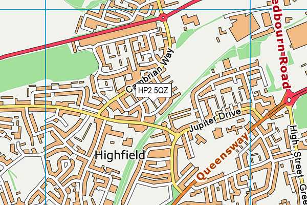 HP2 5QZ map - OS VectorMap District (Ordnance Survey)