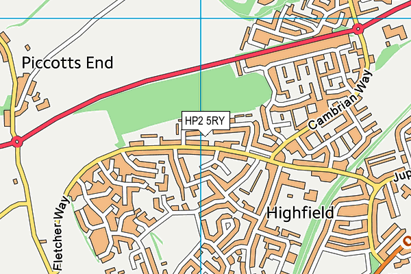 HP2 5RY map - OS VectorMap District (Ordnance Survey)