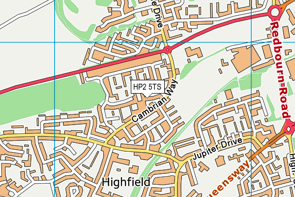 HP2 5TS map - OS VectorMap District (Ordnance Survey)