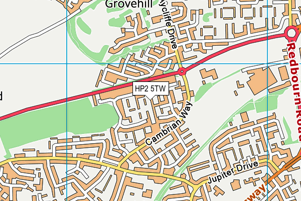 HP2 5TW map - OS VectorMap District (Ordnance Survey)