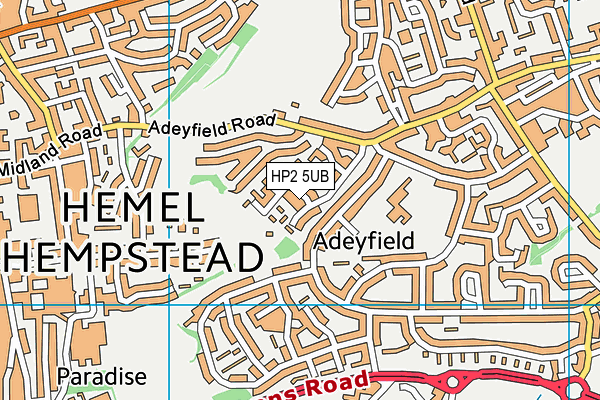 HP2 5UB map - OS VectorMap District (Ordnance Survey)