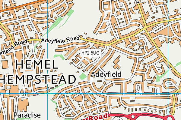 HP2 5UG map - OS VectorMap District (Ordnance Survey)