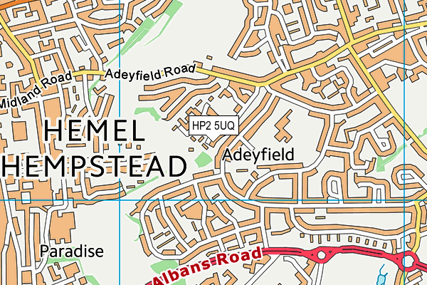 HP2 5UQ map - OS VectorMap District (Ordnance Survey)