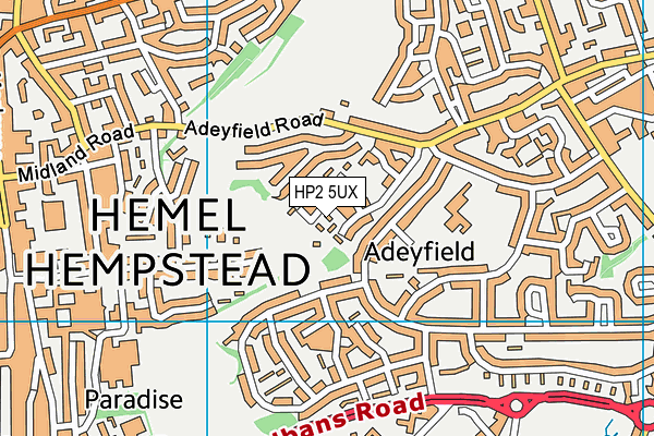 HP2 5UX map - OS VectorMap District (Ordnance Survey)