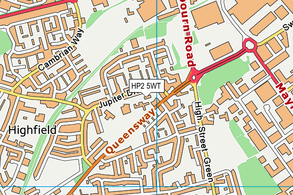 HP2 5WT map - OS VectorMap District (Ordnance Survey)