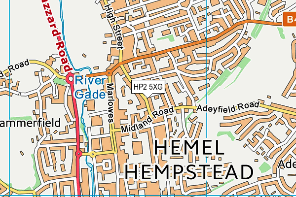 HP2 5XG map - OS VectorMap District (Ordnance Survey)