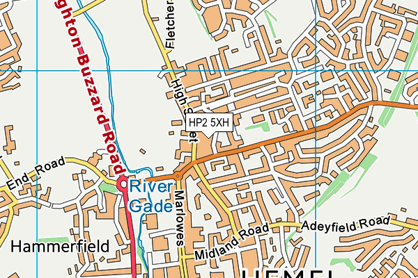 HP2 5XH map - OS VectorMap District (Ordnance Survey)