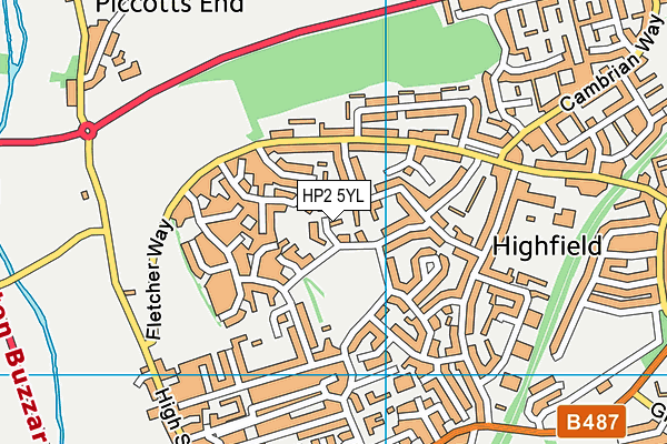 HP2 5YL map - OS VectorMap District (Ordnance Survey)