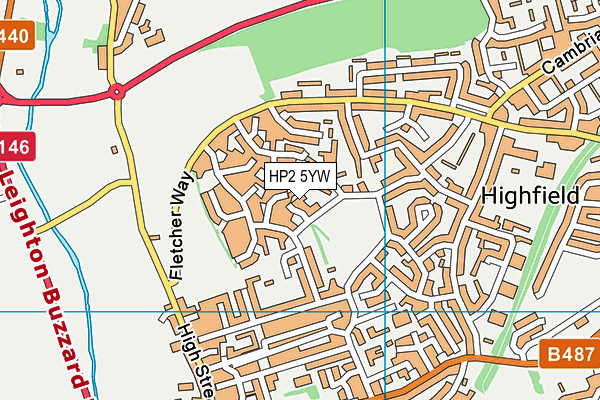 HP2 5YW map - OS VectorMap District (Ordnance Survey)