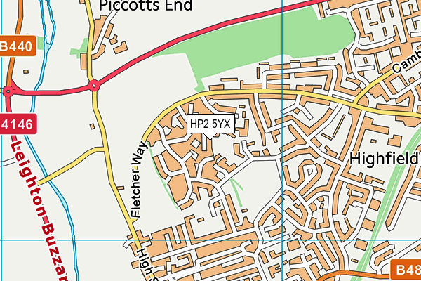 HP2 5YX map - OS VectorMap District (Ordnance Survey)