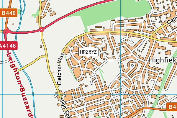 HP2 5YZ map - OS VectorMap District (Ordnance Survey)