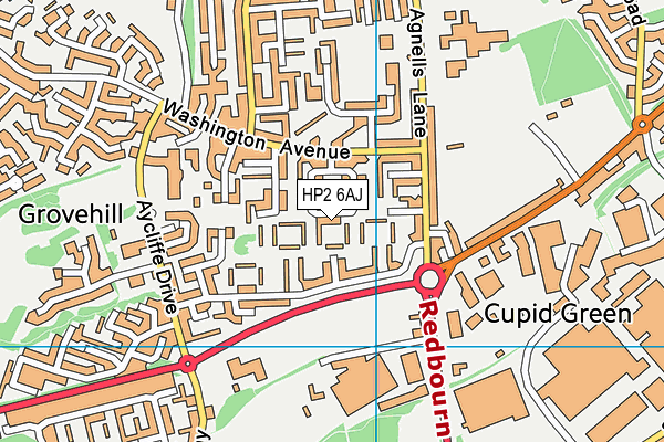 HP2 6AJ map - OS VectorMap District (Ordnance Survey)
