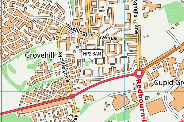 HP2 6AN map - OS VectorMap District (Ordnance Survey)