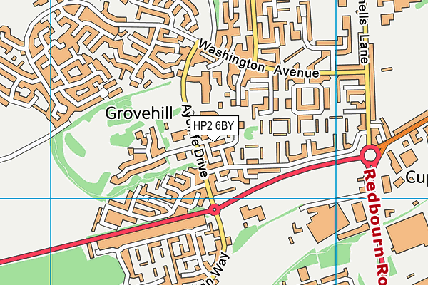 HP2 6BY map - OS VectorMap District (Ordnance Survey)