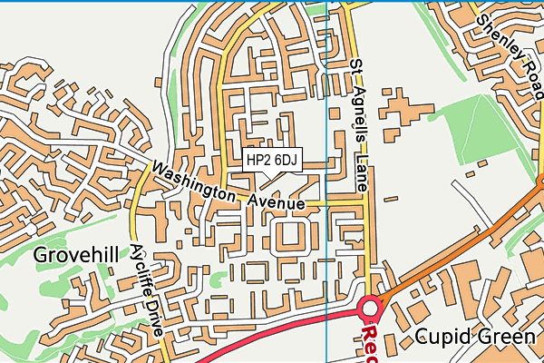 HP2 6DJ map - OS VectorMap District (Ordnance Survey)
