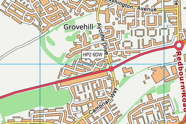 HP2 6DW map - OS VectorMap District (Ordnance Survey)