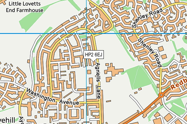 HP2 6EJ map - OS VectorMap District (Ordnance Survey)