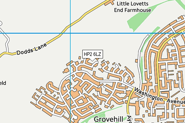 HP2 6LZ map - OS VectorMap District (Ordnance Survey)