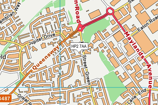 HP2 7AA map - OS VectorMap District (Ordnance Survey)