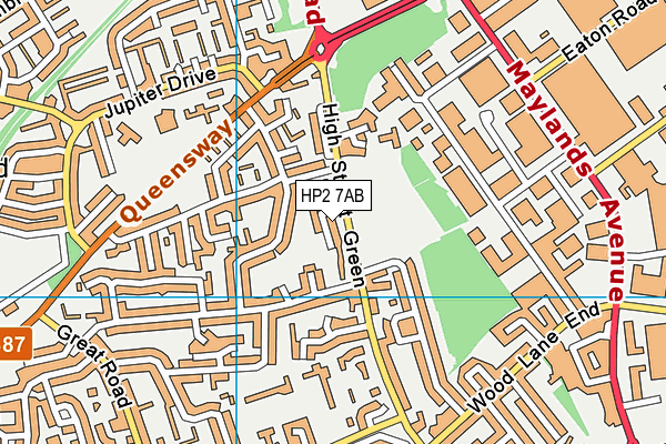 HP2 7AB map - OS VectorMap District (Ordnance Survey)