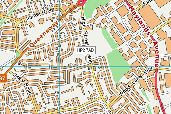 HP2 7AD map - OS VectorMap District (Ordnance Survey)