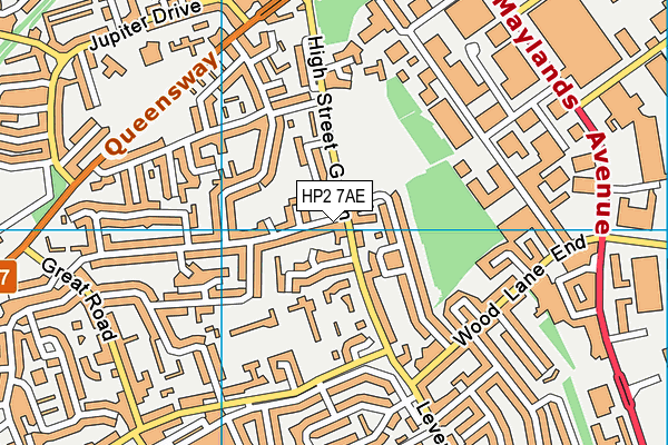 HP2 7AE map - OS VectorMap District (Ordnance Survey)