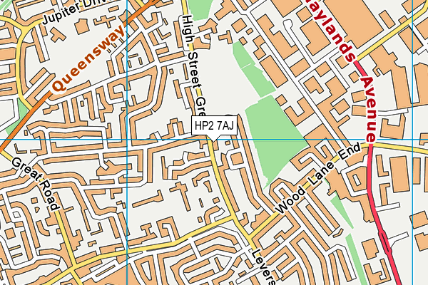 HP2 7AJ map - OS VectorMap District (Ordnance Survey)