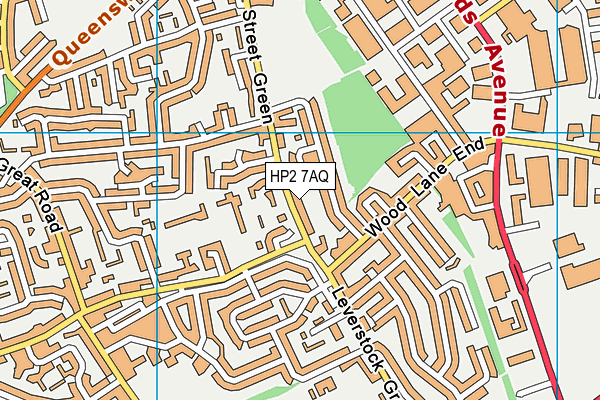 HP2 7AQ map - OS VectorMap District (Ordnance Survey)