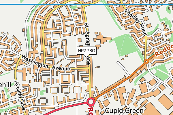Maple Grove Primary School map (HP2 7BG) - OS VectorMap District (Ordnance Survey)