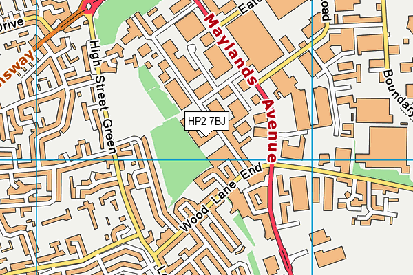 HP2 7BJ map - OS VectorMap District (Ordnance Survey)