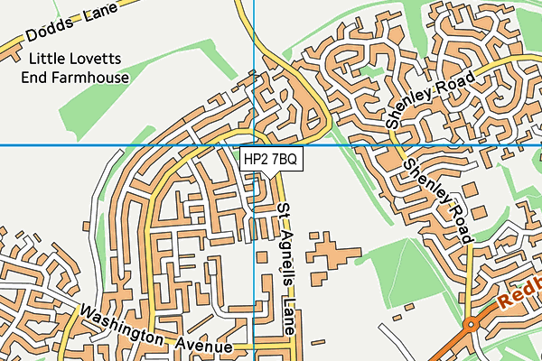 HP2 7BQ map - OS VectorMap District (Ordnance Survey)