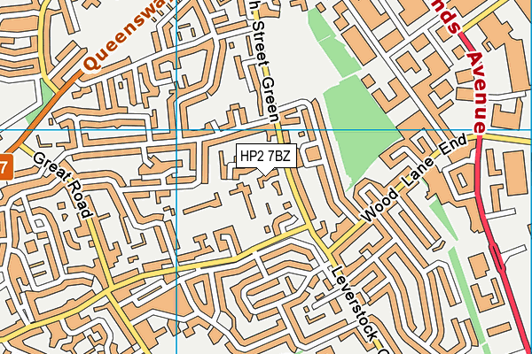 HP2 7BZ map - OS VectorMap District (Ordnance Survey)